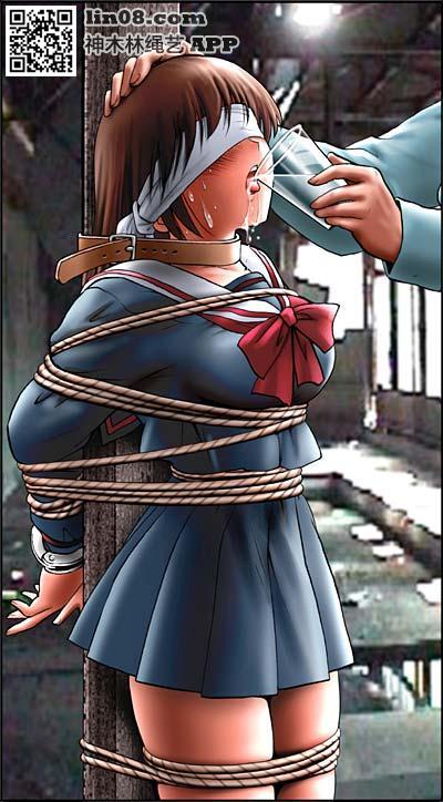  [Handcuff,Japanese Anime,England student uniform,wood pole bondage,真行寺,Blindfolded]