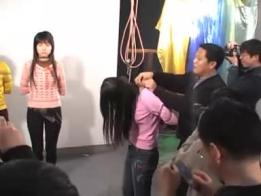 New Year Bondage Fetish Party (2016) Featuring: girls-only, extreme hogtie, high-position tie, reverse prayer, Chinese wuhua bondage, and stocking