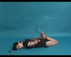 Extreme Hogtie Showcase Featuring: hogtie, extreme hogtie, breast bondage, box tie, stocking, and foot fetish