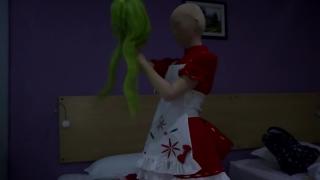 Zentai Cosplay Zentai 女神准备好她的cosplay 装。