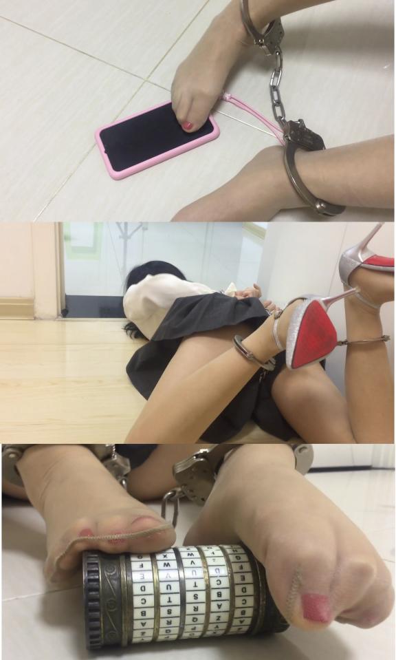 [Finger's Rhythm] Escape Experiment ©Finger's Rhythm<br><br>Summary:<br><br>The girl was restrained by a lot of cuffs so that she has little space to move. All the keys for taking out the cuffs are located in a big cylinder with a pass-code equipment on it. The girl needs to use her feet to tick the codes to the correct one, which is provided during the experiment. Can she successfully get the cylinder open so that she can escape the room? Let's find out in the video.<br><br>Featuring: stocking, foot fetish, bondage lab, metal bondage, handcuff, high heels, and story rich