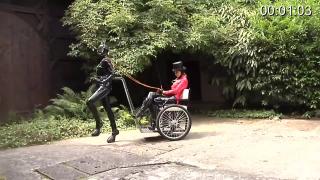 Rubber pony play Going for a ride with the new ponygirl