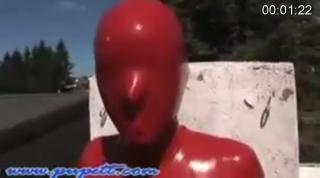 Latex Chimney Bondage Latex rubber bondage BDSM chimney hood hooded vibrator domination