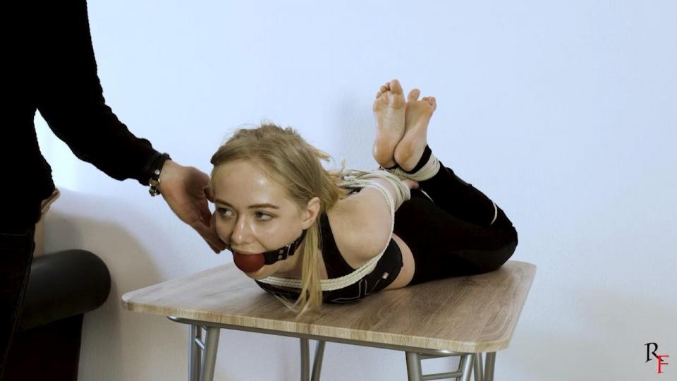 Beauty Olesya barefoot hogtied (HD 720p MP4) Beauty Olesya barefoot hogtied (HD 720p MP4)<br><br>From: Tickling in Russia<br><br>Cutie fragile Olesya lies on the table, already hogtied.<br>She struggles a little bit, then I approach and put a big red ball gag into her mouth. Then I add another rope and tie her hair and pull her head back to the elbows. Then leave her alone for some time and then come back with an oil, lubricate her small feet and then tie her big toes together and pull them with a string to her elbows. Then leave her alone for some struggling.<br>Next, I remove the ball gag and we can see her cute face again. At the very end, I start to untie her hands. Enjoy<br><br>https://www.clips4sale.com/studio/28730/18988013/Beauty Olesya barefoot hogtied (HD 720p MP4)