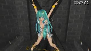 【くすぐりMMD】早苗さん大ピンチ!!　笑撃のくすぐりハンドマシーン!! sm27445449<br>其实就是东方project里的东风格该早苗穿着泳装被铐在固定架上进行持续TK<br>片长：8;12