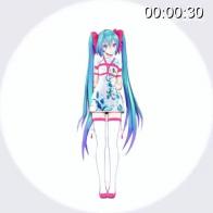 被捆绑着起舞的白丝初音！ 以前b站（bilibili，一个视频网站）有很多此类3D视频，可惜后来被扫荡给删光光了，我的这个视频是从微薄那里事先保存的