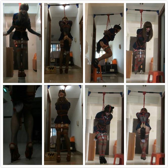 [Black Widow] Trying A Dangerous Suspension Bondage Position ©Black Widow<br><br>Summary:<br><br>This time Ms. Gui is going to teach everyone a very dangerous suspension bondage position. The reason that the bondage position is dangerous is that the suspension showed here will use gravity to restrain, and tighten the knots. Therefore, the knots could be dangerously tight and has no chance to untie. Ms. Gui does not suggest this bondage position due to its potential lethality, and she said that if you want to simulate this bondage position, better have a peer to help you out.