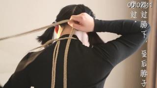 Class No.48  How to tie your self up A way to tie yourself up. Asian girl, rope