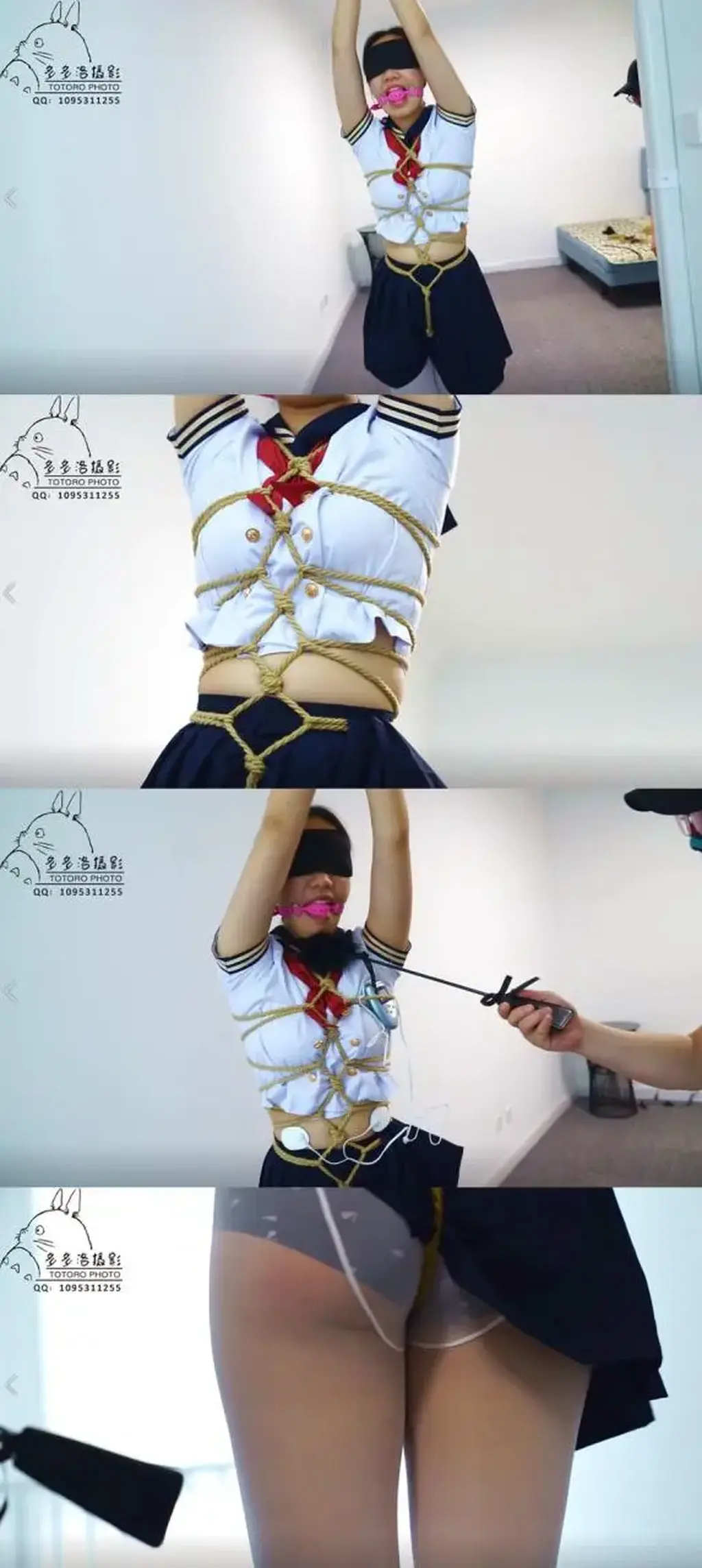 【多多洛绳艺摄影】学生妹龟甲缚&打屁屁 【多多洛绳艺摄影】<br>我们采用专业的高清摄像机和精美服装道具，做高品质的绳艺视频作品。希望多多支持！<br>视频内容：学生妹龟甲缚&打屁屁<br>视频尺寸：1280*720<br>视频大小：354MB<br>注:网盘为高清版。