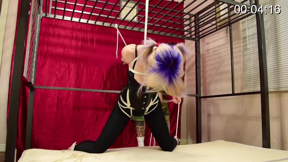 Trip Six.. Rack Suspension In 1280x720 High Quality HD for an amazing crystal clear download.<br><br>Bondage, BDSM, Submission, Suspension, Tied Elbows, Spandex Pants, Corset, Satin Lingerie, Ball Gag, Ballgagged, Helpless, <br><br>Our first shoot since Trip Six got her braces off. We rig her up super tight under the rack in a full body suspension. A sexy nylon rope body harness accents all her delicate parts with only a thin layer of satin and spandex for protection.. She hangs helplessly there waiting to be rescued. <br><br>购买地址：<span style='color:#b0b0b0;'>[隐藏文字，购买后可见]</span>
