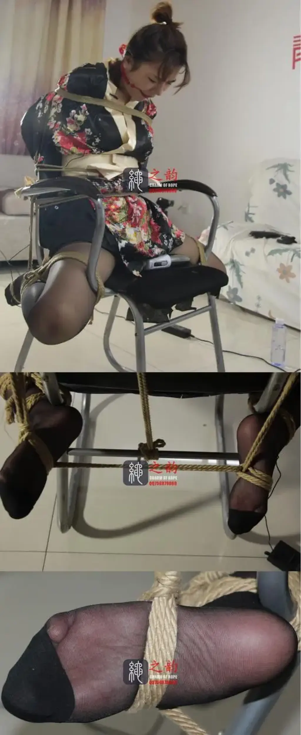 [Bondage Elegance] Ms. An Bound In Kimono ©Bondage Elegance<br><br>Summary:<br><br>Cute model Ms. An Bound In kimono with black pantyhose, and bound on the table in spreading eagle position. With the help of some great bondage skills, she is really suffering in this video. And due to the fact that we are using a new bondage position, please notice that this bondage position was meant to used as a torture method, and if you are not sure how to do it, do not simulate the bondage position showed in this video, which can cause severe injuries.