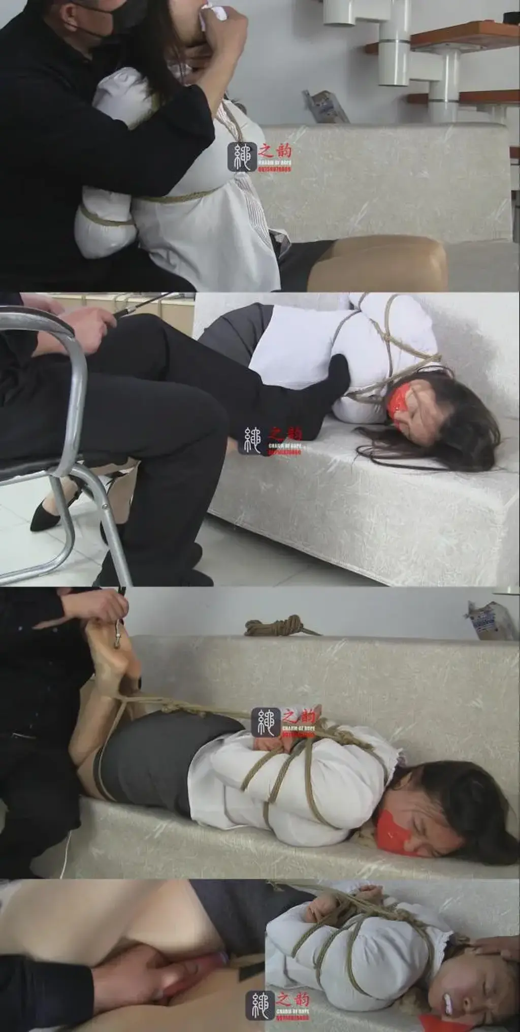 [East studio] girl in office uniform and white socks tied on the sofa and tortured, struggle, vibrato, forced orgasm featuring: girl in office uniform and white socks tied o the sofa and tortured, struggle, vibrato, forced orgasm