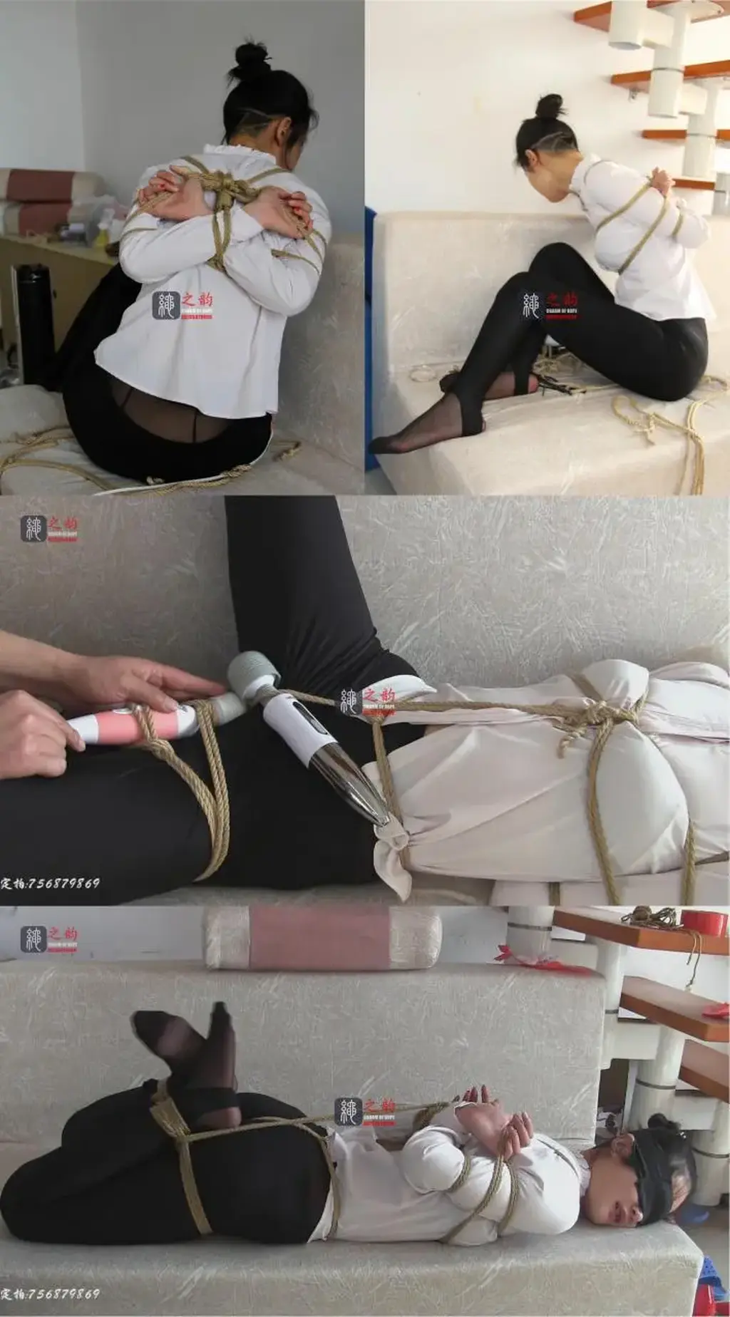[Bondage Elegance] Ms. Ring Bound In White Shirt ©Bondage Elegance<br><br>Summary:<br><br>This is a series of videos that features Ms. Ring bound in different bondage positions and different uniform. This time will be a normal white shirt with high position tie and breast bondage. We also put a frogtie and crotch rope inside to make the video more interesting than we planned to be. The video is a hour long for you to enjoy, and we hope that you will keep supporting us in the future series and videos.