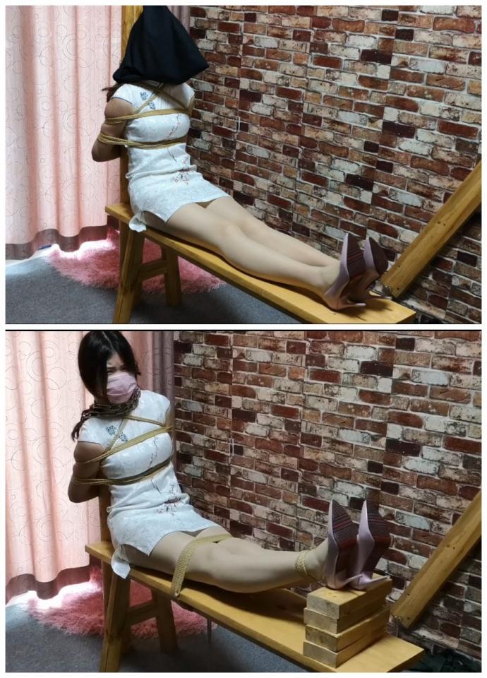 杨蕊旗袍老虎凳上的拷问 随心原创 杨蕊 大长腿 肉丝 旗袍 老虎凳 