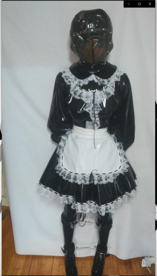 kigrumi in maid uniform, vibrator, locked up and breath control, forced orgasm featuring: bunny girl: wrapped by plastic, breath control and tickle