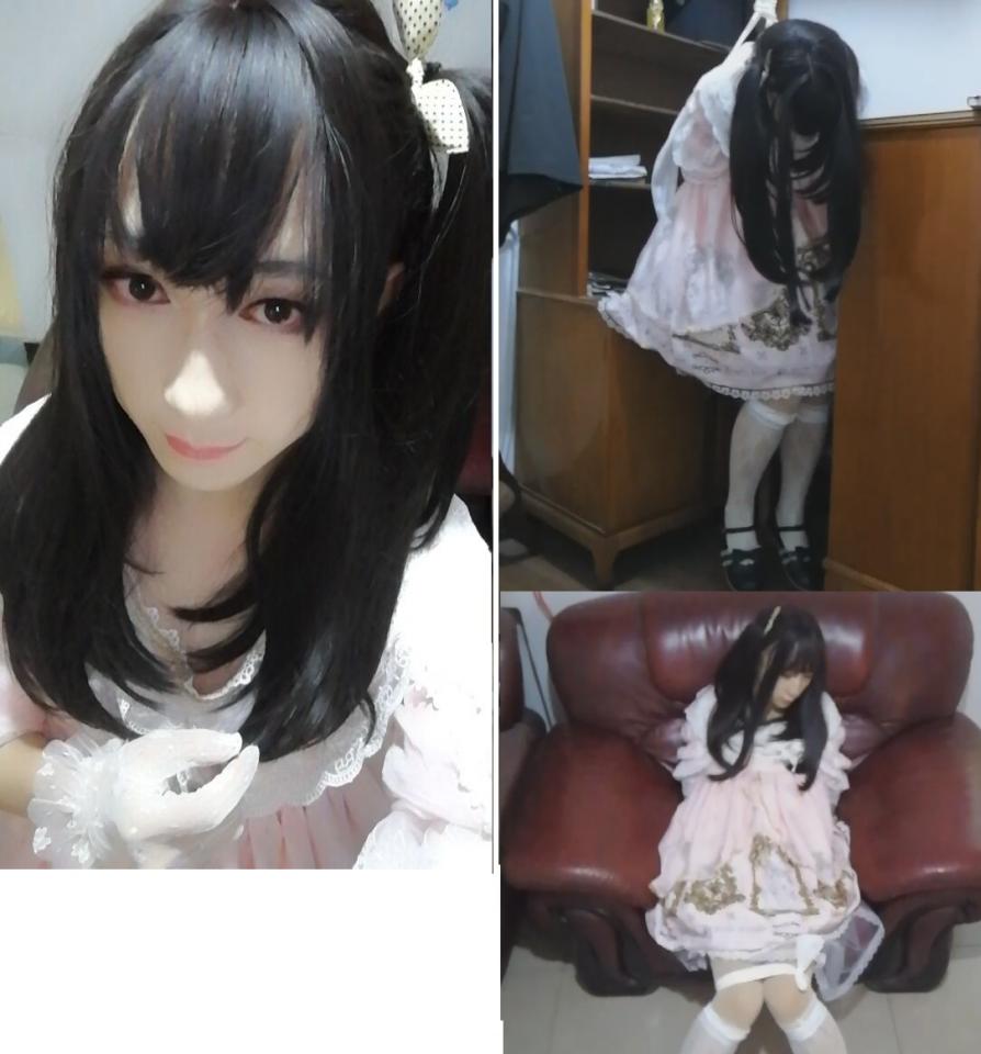 洛丽塔吊缚 这次是洛丽塔服饰，妆容也是洛丽塔风格<br>自己吊缚很麻烦，折腾了一两个小时才吊上，而且绑的也不合理所以吊了10分钟手臂就勒出了淤青很疼<br>被技术好的老手吊缚是不是一点都不疼呢<br>寻求同城同好，私信联系我哦<br>强调，是男生不喜勿买哦<br>