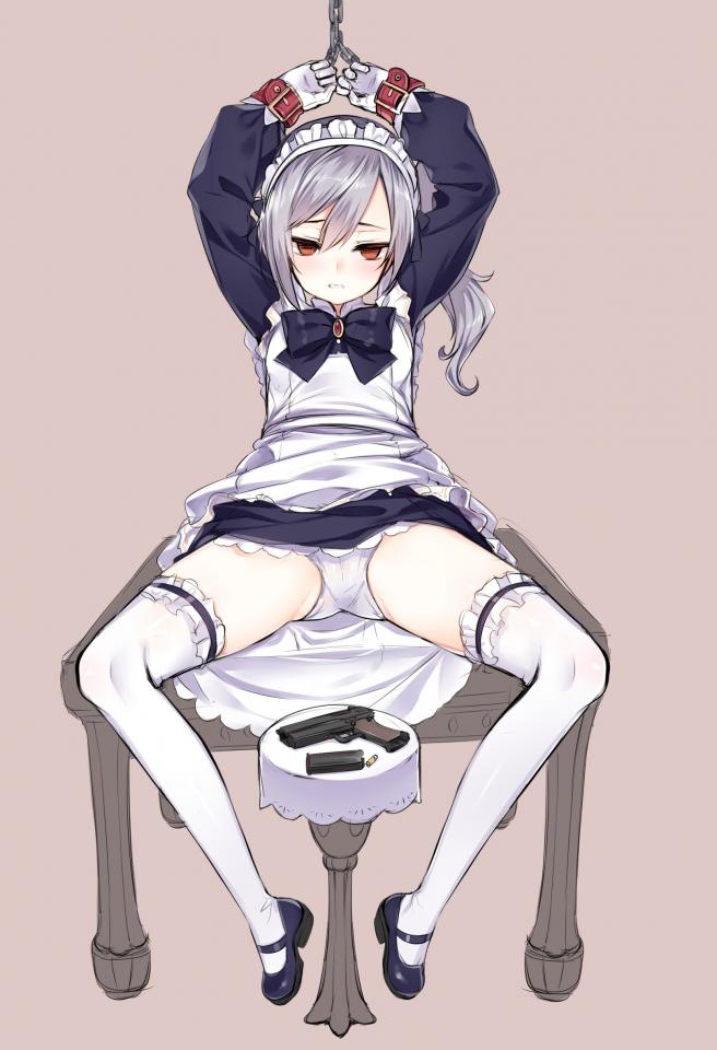  [Maid,Handcuff,Japanese Anime,White Pantyhose,Stockings]