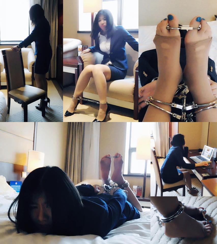 [10183 Studio] The Lazy Secretary ©10183 Studio<br><br>Summary:<br><br>The secretary was gambling all night recently, so she always fell asleep during her work hours, and her manager finally got fed up by her bad behavior. The manager decided to cuff her in place so that she would not leave without finishing her job. But the cuff is more like a full body bondage, and her legs, her arms, and even toes were cuffed in place to prevent her escape from the place. After cuffing her on the chair for a bit, the boss decided to hogtie her on the bed, and left her for the day...