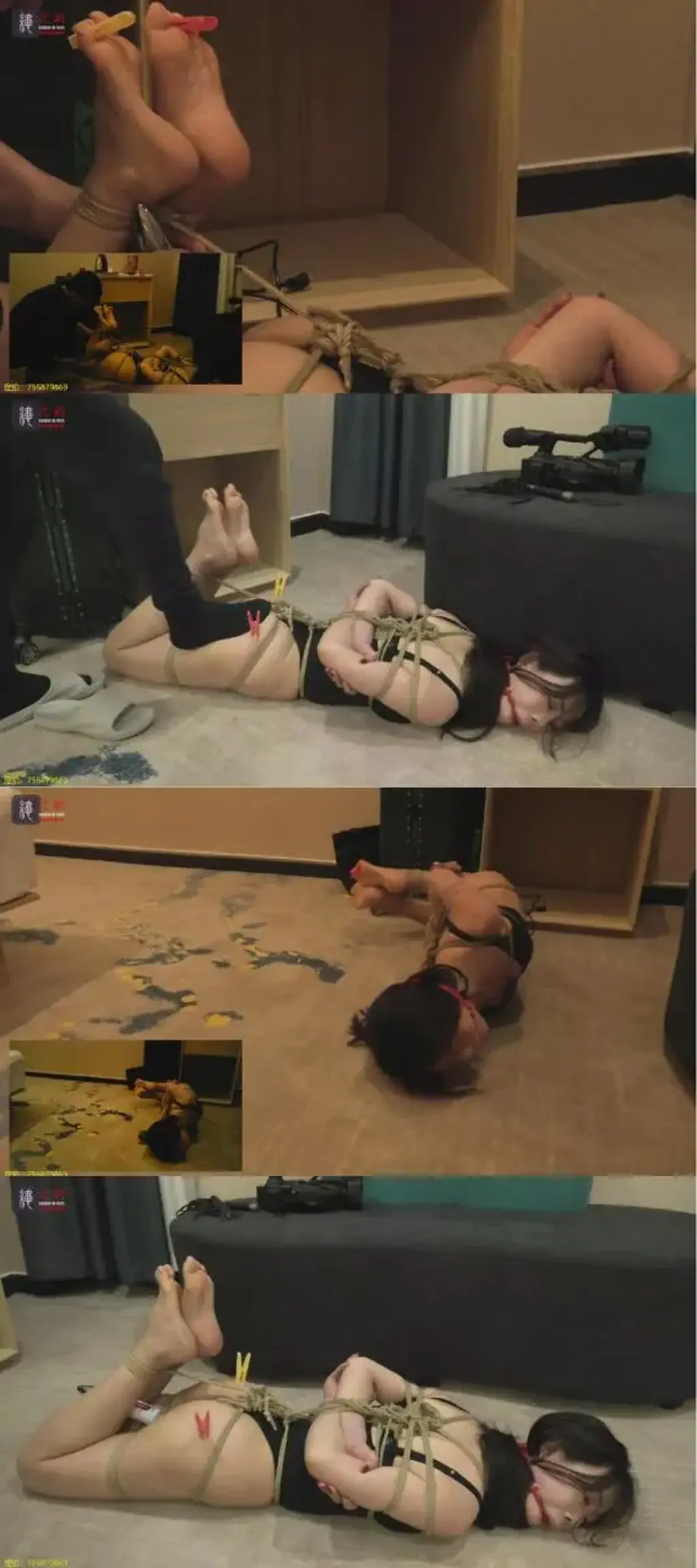 [Eastern Bondage] Ms. Rui Bound In Bikini, Hogtied and Clipped ©Eastern Bondage<br><br>Summary:<br><br>After getting more and more desired to improve the quality of the videos, we have finally decided to purchase the newest camera equipment as an investment for future videos and productions. If you are interested to see a comparison, feels free to rewatch some of our old videos! Ms. Rui is our new blood to the studio, and she seems to be excited to join us, so we decided to use this new equipment to film this video, she will be hogtied on the floor, and also being experiencing some nipple clips reactions. Hopefully you guys will enjoy this video just like we enjoyed making it!