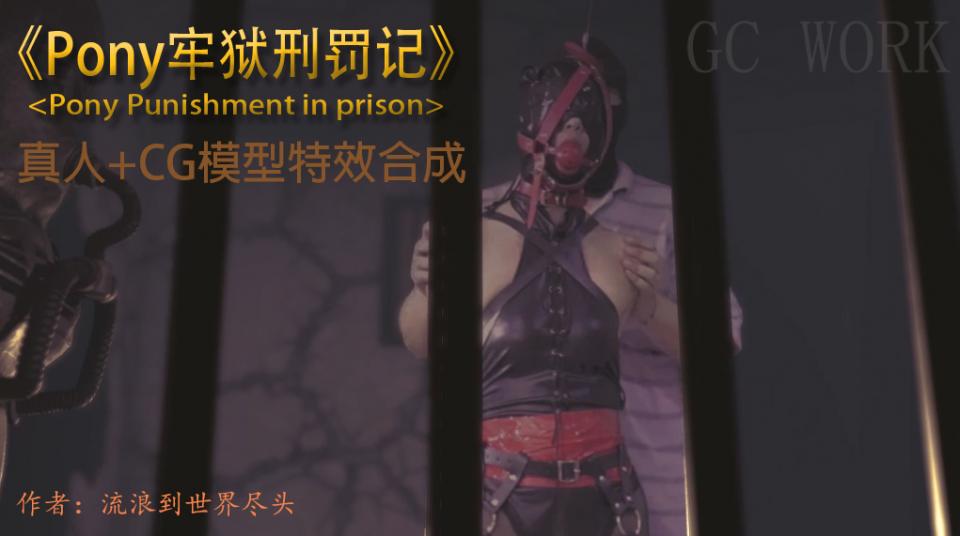 《Pony牢狱刑罚记》皮革/黑丝/头套/单手套拘束调教（<Pony Punishment in prison>Leather/Black Silk stockings/Single glo  