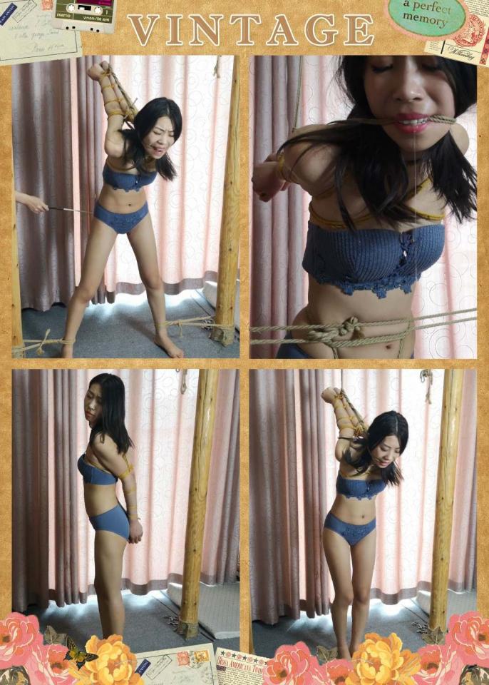 诺米直臂吊 勒嘴 口水 藤条和竹鞭 With the heart of the original Naomi straight arm hanging tied to the limit of rope teaser mouth drool split leg cane whip whip very soft patience test