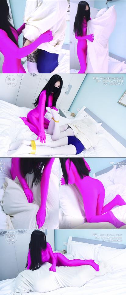【恋物幻者】三只妹子的床上游戏（下）小姐姐把两个白丝紧身衣小可爱用胶带捆绑好了塞进麻袋~变成超大号抱枕！挑逗玩弄TK不停~ （接上集）小姐姐把两个绑好的萌妹子翻过身，翘起屁股，继续挠挠白丝脚，然后把她们扶起来背对背站好，以玩游戏为借口，从头到脚套上麻袋，然后扎紧袋口。。。<br>面对这个超大号的抱枕，小姐姐开始各种诱惑的调戏和玩弄。。。<br>不多说，具体内容请看截图~<br>另外，两个刚出道萌妹子都可以接受定制拍摄，各种风格都可尝试~联系方式藏在视频末尾~<br><br>恋物幻者原创<br>定拍请联系：<br>微信：mermaid-zentai-girl<br>QQ：2896630013<br>