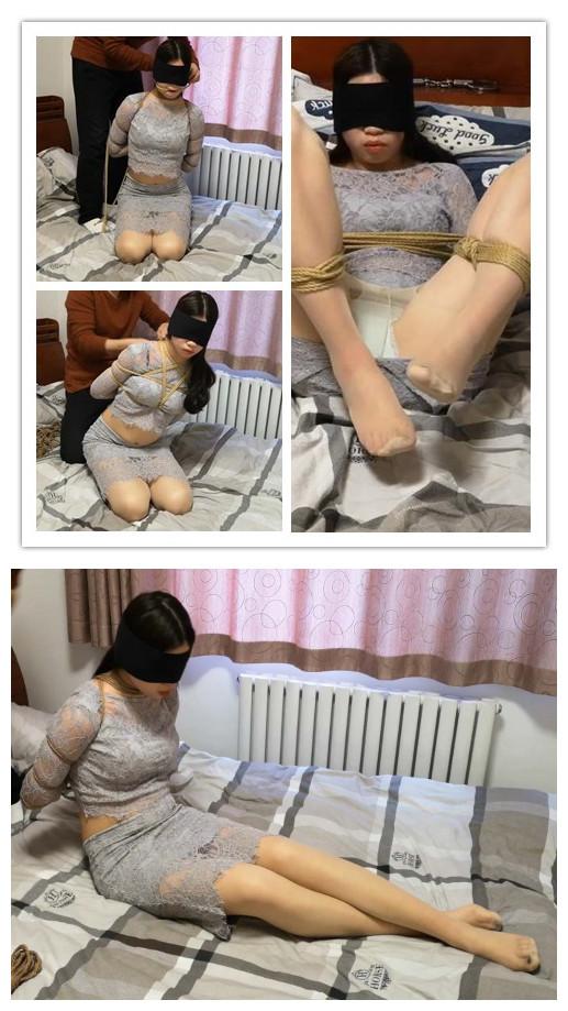 杨蕊 床上五花大绑 透明肉丝长腿 随心原创  杨蕊 床上五花 分腿缚