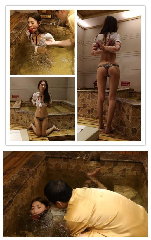 诺米汤屋戏水  温泉里的惩罚 随心原创 诺米 白短衫女秘 汤屋 温泉 五花紧缚 玫瑰花口球 温泉里玩水嬉戏
