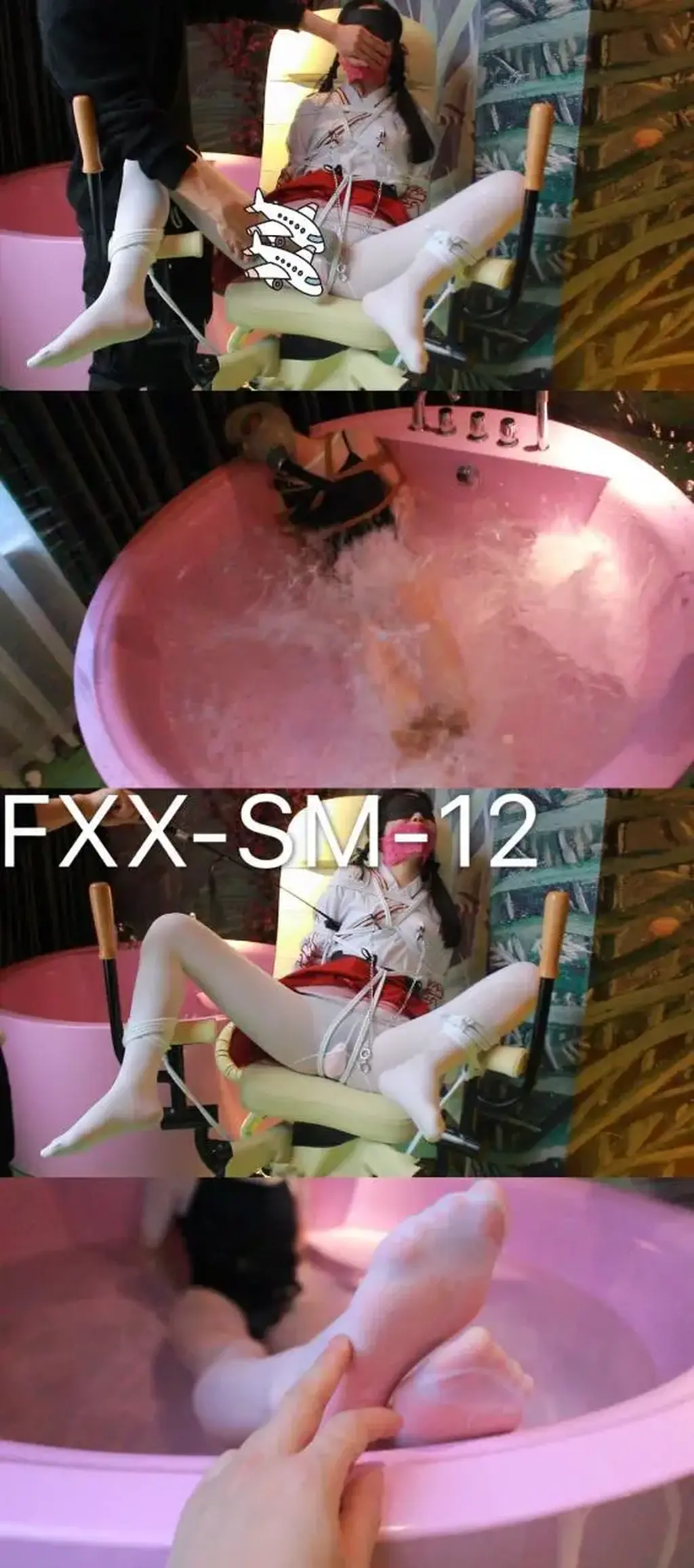 【FXX-SM-12】桃源观色 一片两喷 强度再升 股绳 两根木奉开到最大加U型TD的长时间循环GC是一种什么样的体验？没错，是[手动滑稽]失禁 体操服连身白丝湿身play 精彩内容不容错过 桃园观色 一定有人想问我为什么这次视频短了价格却高了，片不在长 用心则精<br>一片两度失禁 强制GC一次 片尾一次 没货不敢多收一分 干货满满 全身投入精疲力尽 看完觉得不值的QQ私我退钱<br>健身椅的正确使用方法是用来固定m的<br>股绳 U型[手动滑稽][手动滑稽]加两根木奉是一种什么体验？长达20分钟的循环强制GC 无限的快感升仙喷射[手动滑稽] 急促喘息 欲罢不能 以失禁为终 最终难逃全身虚脱 <br>TK是必不可少的内容，挠动白丝美足 腰部 咯吱窝 笑到抽搐哽咽 挣扎不断<br>体操服白丝连身袜浴缸湿身play<br>全身浸湿的白丝性感 诱惑流鼻血<br>二十岁的人了，趁我准备道具的时间居然在浴缸里玩起水来了<br>是时候再来一波正事了 <br>防毒面具伺候 展示水中极限挣扎 ** 看那浪花朵朵开  <br>（服装：汉服 连身白丝 白一带）注:前面不少人私聊问我 白丝连身袜在哪能买到 这里统一回复 淘宝就有卖 一搜就出来了。<br>
