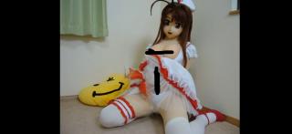 Kigurumi女仆ska ska身着zentai头戴kig头壳手持仙女棒玩弄自己。<br>