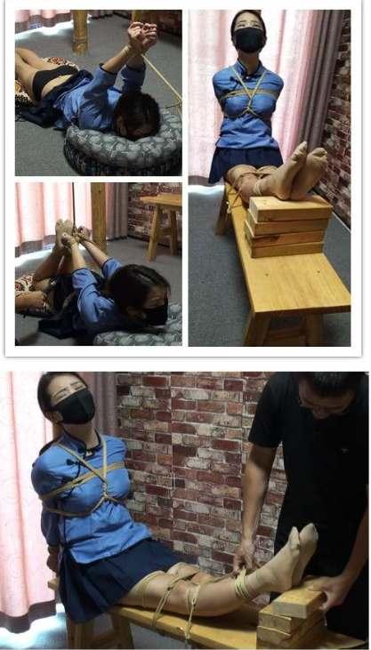 柱子 火字形 极限老虎凳 驷马反吊 酷刑拷问女学生 随心原创 女学生 手铐脚镣 铐在柱子上 火字型鞭打 老虎凳 加四块砖 痛的满头大汗 驷马反吊 反关节吊 各种的刑罚审问女学生<br>忍耐力和柔韧性都是超好的