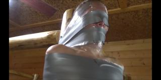 Rachel Adams-- Rachel Gets Mummified and Suspended from the Bedpost Pt 2 Sexy MILF Rachel has been tightly mummified to the bedpost. Rachel looks so good as a mummy cocooned in duct tape. Now it's time to suspend her. Rachel has been supported by a small table she has been standing on. I pull the table out from under Rachel and now she is mummified to and suspended from the bedpost as her sexy nylon clad feet dangle a foot or 2 off of the floor. <br><br>Tightly mummified and gagged, Rachel can barely move or even make much sound as she hangs, suspended and cocooned to the bedpost. I admire Rachel as she hangs there, making for a nice new decoration for the bedroom. I also antagonize her a bit as well as I torment her by tickling her exposed feet. I know Rachel is very ticklish and she's obviously helpless in her mummified state, so that makes it that much more fun to do it. <br><br>Eventually i cut her head free and take the sponge gag out of her mouth so i can talk to her as she hangs there. I ask her if she's having fun or wants to hang around some more. I also tickle her feet more so i can hear Rachel's cute laugh. I also make her beg me to stop. As the clip ends I ask Rachel if she wants to keep hanging around decorating the bedroom to which she replies " no" in that very cute, girl next door look and voice that makes Rachel who she is. <br><br>Sit back and enjoy this non story line and at times candid clip as Rachel endures her suspended mummification and leaves you with a smile on her face. <br> URL:https://www.clips4sale.com/studio/126937/22222923/rachel-adams-rachel-gets-mummified-and-suspended-from-the-bedpost-pt-2-wmv-1080p-hd