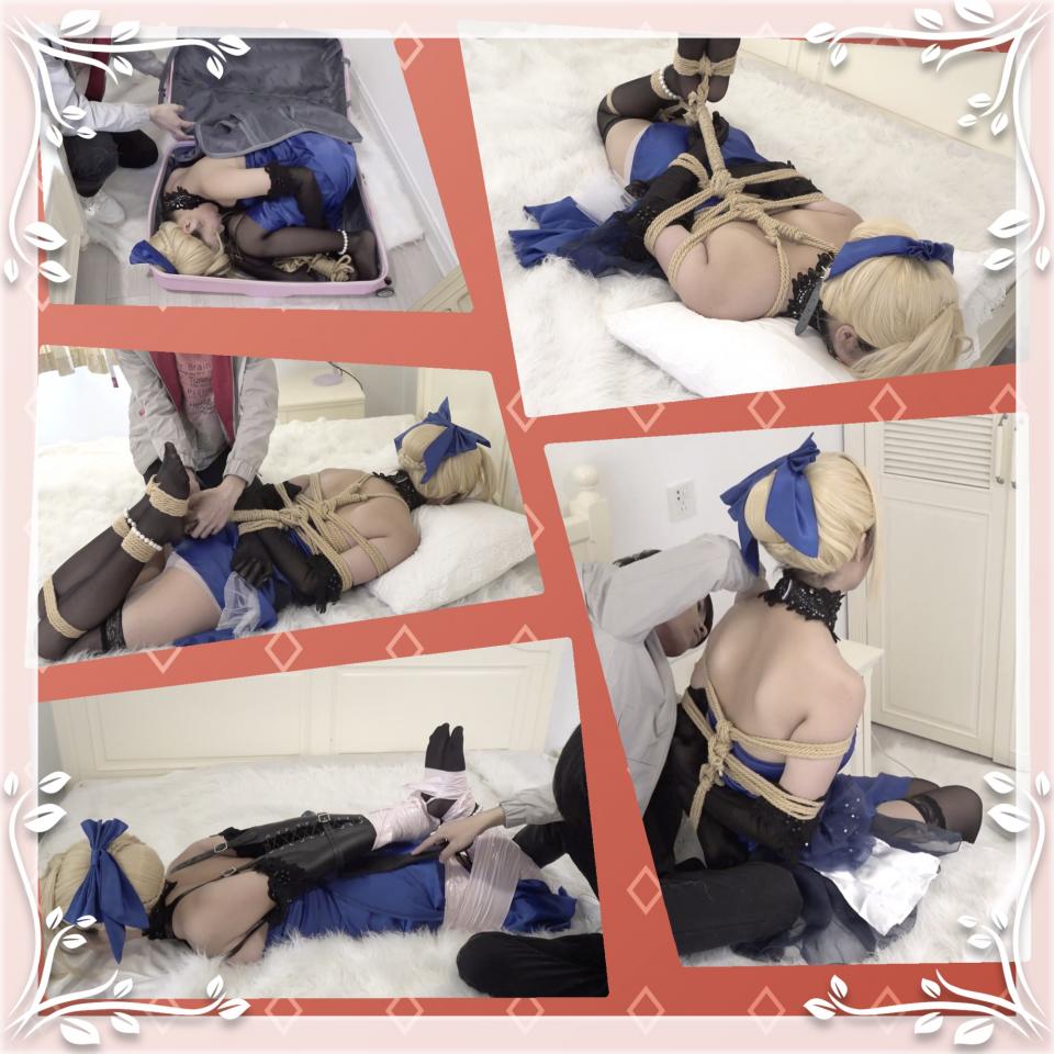 自己做主定拍——请绳缚身（礼服saber） 元素：黑丝，绳子驷马，单手套，tk。<br>具体内容：一天男子在屋内玩着手机，门铃突然响了起来，男子走过去打开门，发现一个粉红色的行李箱摆在了自己的面前，男子打开箱子发现了黑丝的礼服saber，“主任。从今天开始我就是你的奴隶，请尽情捆绑我吧”saber说着拿出了绳子，男子开始了他罪恶的一生）——（坏笑）<br>我上传的是1080的版本，追求画质的可以通过百度网盘获取4k版本