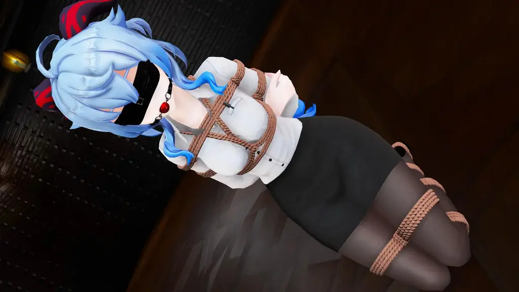 甘雨吊缚+OL制服捆绑+泳衣黑丝【原神拘束动画】 人物：甘雨<br>服装：原版衣服，OL制服，泳衣<br>内容：甘雨首先穿着原版衣服被绑在吊缚架，腿先是分开绑，之后合并绑，然后穿着OL制服先被绑在椅子上，之后跪在地上，最后黑丝泳衣直接绑在床上<br>留言：接下来的作品大概顺序是雷电将军，心海，安柏，神子，芭芭拉<br><span style='color:#b0b0b0;'>[隐藏文字，购买后可见]</span>