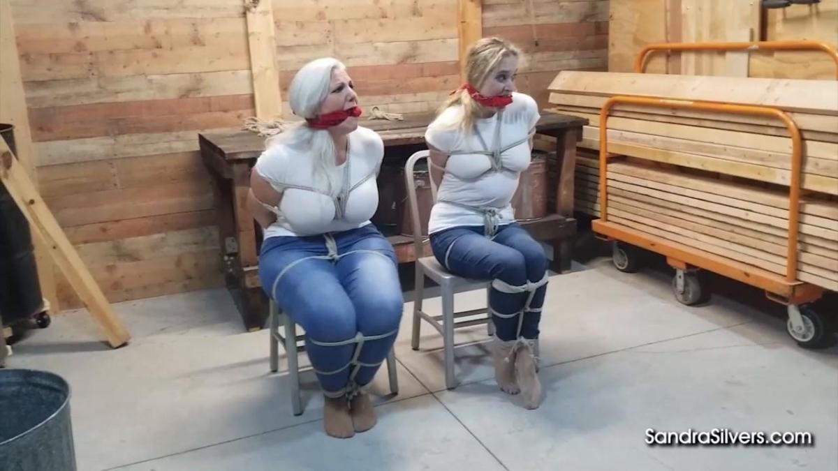 2940 Sandra Silvers and Lauren Kiley 2940 桑德拉-西尔弗斯和劳伦-凯利<br><br>两名园丁被叫去处理一家城外企业后面的杂草丛生的草坪。这已经成为一个相当大的挑战，木材厂的小伙子们看到前来为长草脱粒的姑娘们时都笑了。桑德拉和劳伦有很好的工具来处理他们的任务，但却没有找到那个看起来很严厉的工头，他们必须在一天结束后找到他来支付他们的支票。他们终于在一个仓库的后面找到了他，二乘四的下脚料和新磨的木板堆积如山，空气中充满了温暖而新鲜的新磨木料的气味。当她们走到这位身材魁梧、肩膀宽厚的大胡子老板面前结账时，他的举止有些让不知情的妇女们紧张不安。他对这两位穿牛仔裤和白T恤的女士的丰厚资产有其他的计划......幸运的是，他提前计划并带着一个成就来拍摄这个连续的、没有剪辑/一镜到底的、落难的女孩的行动，因为桑德拉和劳伦被绳子绑在她们胸前和柔软的腿上，红领巾在她们的牙齿间被劈开，而那块被教导的棉布从她们巨大的胸部被撕开 <br><br><br><br><br>2940 Sandra Silvers and Lauren Kiley<br><br>Two gardeners were called to tackle the overgrown lawns behind an out of town business. It had become quite the challenge, and the lads at the lumber yard laughed when they saw the lasses that turned up to thresh the long grass. Sandra and Lauren were well tooled to deal with their task, but not with the stern looking foreman who they had to find to pay their check at the end of the day. They finally located him in the back of a warehouse, offcuts of two by fours and freshly milled planks piled high filling the air with the warm, yet fresh, scent of freshly milled wood. There was something about his manner that jangled the unwitting women’s nerves, as they approached the burly, broad shouldered bearded boss for their bill to be paid. He had other plans for the ample assets these two denim jeans and white tee shirted ladies had to offer… Lucky for us he planned ahead and brought an accomplish along to film this continuous, no-cuts / one-take, damsel in distress action as Sandra and Lauren get hopped into view in rope tied about their busty chests and limber legs, red bandanas cleaved between their teeth, and that taught cotton fabric gets torn from their ginormous breasts! <br><br><br><br><br>
