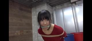 逃啊逃 日本危机系列，两名绑匪绑架了一个妹子，妹子被捆绑堵嘴后伺机用脚踹倒了一名绑匪，随后反应过来的两人开始对反绑双手的妹子围追堵截