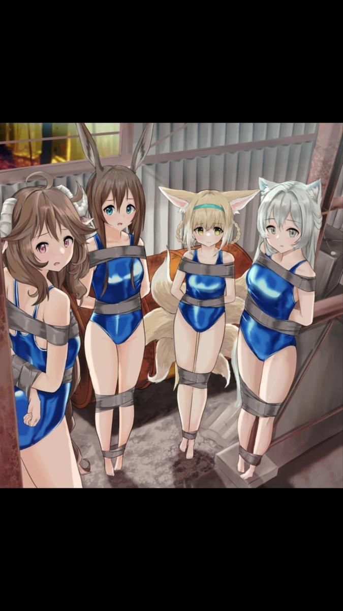 杂图 [swimsuit,wood pole bondage,tape bondage,Tail,铃兰,阿米娅,迷迭香]
