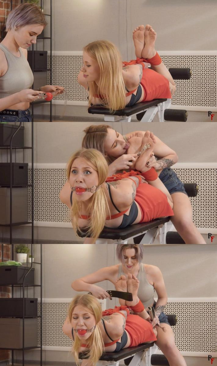 Olivia is hogtied and has fun while Astrid plays with her feet (UHD 4K MP4) RussianFetish RF<br>From: RF studio production<br> <br>Description:<br><br>By John<br><br>Two insanely attractive girlfriends in a bright and cheerful clip today!<br>Naughty barefoot cutie Olivia is hogtied tightly with red ropes. Her neighbor Astrid comes up to her and immediately shuts Olivia's mouth with a red ballgag her mouth with a red gag. ()<br>Afterward, Astrid sits down from behind, closer to the bare feet of her ticklee, and begins to have fun with them.<br><br>Beautiful tickler Astrid also licks and nibbles Olivia's gorgeous feet, and tickles them with her nails, combs, and scratchers. She also slaps her soles with a paddle, making her girlfriend react funny and cheerfully to all this.<br>However, Olivia is not boring at all and loves everything Astrid does with her. Enjoy!<br>Category: TICKLING<br>Related Categories: BONDAGE, BALLGAGGED, FOOT FETISH, FOOT WORSHIP, GIRL-GIRL.<br>Keywords: olivia, astrid, clip by john, f/f tickling foot worship, hogtied hogtie gagged, no nudity, next door, foot fetish licking, tied bound and tickled, girlfriends tickling, soles licking toe sucking, barefoot tickling feet, ballgag gagged girl, ticklish girl next door, 4k uhd.<br><br>来自：RF工作室制作<br> <br>资料描述:<br><br>约翰<br><br>两个疯狂迷人的女朋友在一个明亮和愉快的剪辑今天!<br>顽皮的赤脚可爱的奥利维亚是hogtied紧紧与红色的绳索。 她的邻居阿斯特丽德走到她面前，立即用红色的球塞住了奥利维亚的嘴。<br>之后，阿斯特丽德从后面坐下，更接近她的ticklee的赤脚，并开始与他们一起玩。<br><br>美丽的挠痒痒阿斯特丽德也舔和啃奥利维亚的华丽的脚，并用她的指甲，梳子和刮痕挠它们。 她还用桨拍打她的鞋底，让她的女朋友对这一切做出有趣和愉快的反应。<br>然而，奥利维亚一点也不无聊，喜欢阿斯特丽德与她所做的一切。 享受吧！<br>类别：挠痒痒<br>相关类别:束缚,BALLGAGGED,恋足癖,脚崇拜,女孩-女孩.<br>关键词：奥利维亚，阿斯特丽德，剪辑约翰，f/f挠痒痒脚崇拜，hogtied hogtie堵嘴，没有裸体，隔壁，恋足癖舔，绑绑定和挠痒痒，女朋友挠痒痒，鞋底舔脚趾吸吮，赤脚挠痒痒脚，ballgag堵嘴的女孩，怕痒的女孩隔壁，4k uhd。<br><br>Categories: BASTINADO, FALAKA, FOOT TORTURE, FOOT, FEET FETISH, JOI, FOOT WORSHIP, FOOT TEASE, DANGLING, PANTYHOSE, SOLES, femdom, girl domination, humiliation, bondage, shibari, rope bondage, shibaru, suspension, belts, bedtie, hogtied, tight bondage, strict bondage, bound elbows, struggling, ballgagged, helpless<br>分类：脚，脚恋物癖，JOI，脚崇拜，脚挑逗，晃来晃去，连裤袜，鞋底，女性主导，女孩统治，羞辱，束缚，shibari，绳索束缚，shibaru，悬挂，腰带，bedtie，hogtied，紧束缚，严格束缚，束缚肘部，挣扎，ballgagged，无助<br>