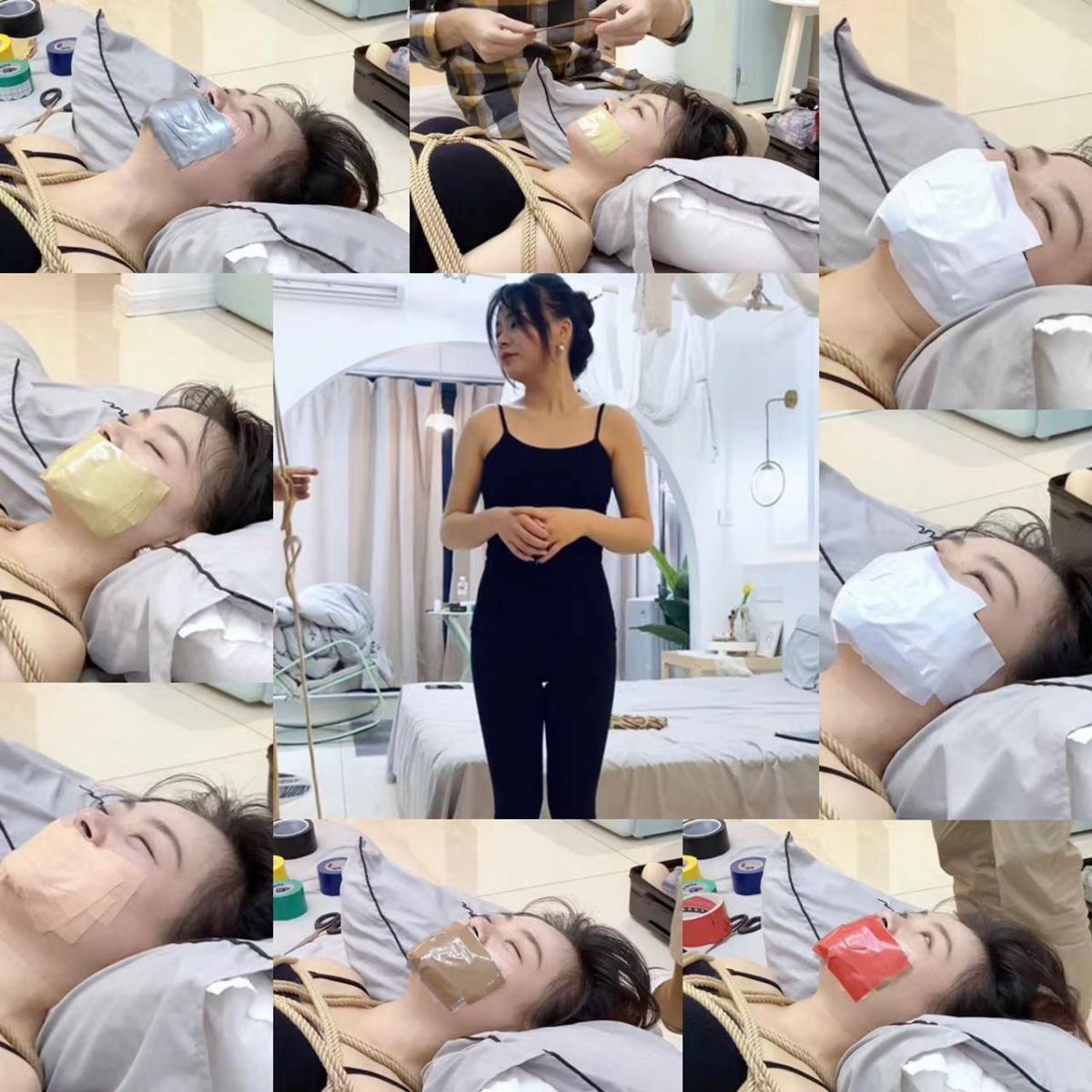【缚艺录】【大学摄影生珊珊的绳艺写实日记4】第一次让珊珊体验了一把，什么叫做胶带封嘴，7层胶带，7种颜色和种类，把你的嘴巴粘牢！ 1.周更视频，【缚艺录】老观众懂得都懂~<br>2.接长期定拍，价格优惠，非诚勿扰，加好友备注来意，QQ：1144600542<br>3.不接受露脸、裸露X器官，大尺度等内容<br>4.招长安地区的兼职模特，时间灵活，待遇可谈，联系方式同上<br>5.压缩包密码：wkswks<br>6.祝各位同好，身体健康，生活美满