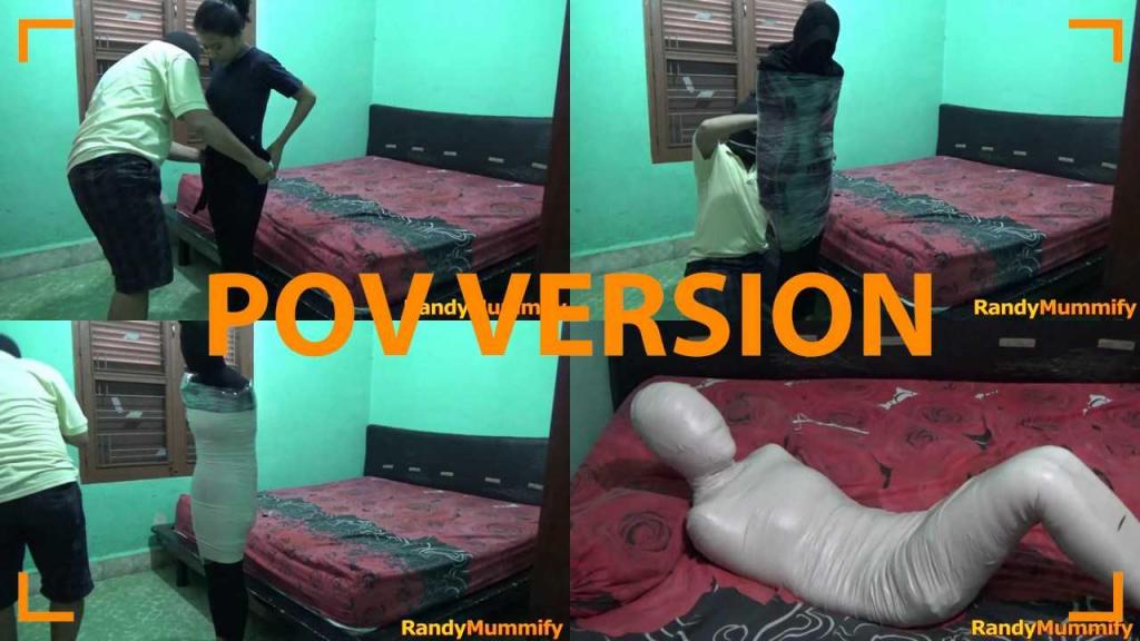 [POV] Main Scene Of RandyMummify RM030 A beautiful girl is mummified and tortured by controlling her breath.<br>Before being mummified, this girl was dressed in black leggings and then wrapped in new plastic and then wrapped in duct tape.<br>After being helpless, this girl's breath hole was closed so that she couldn't breathe.
