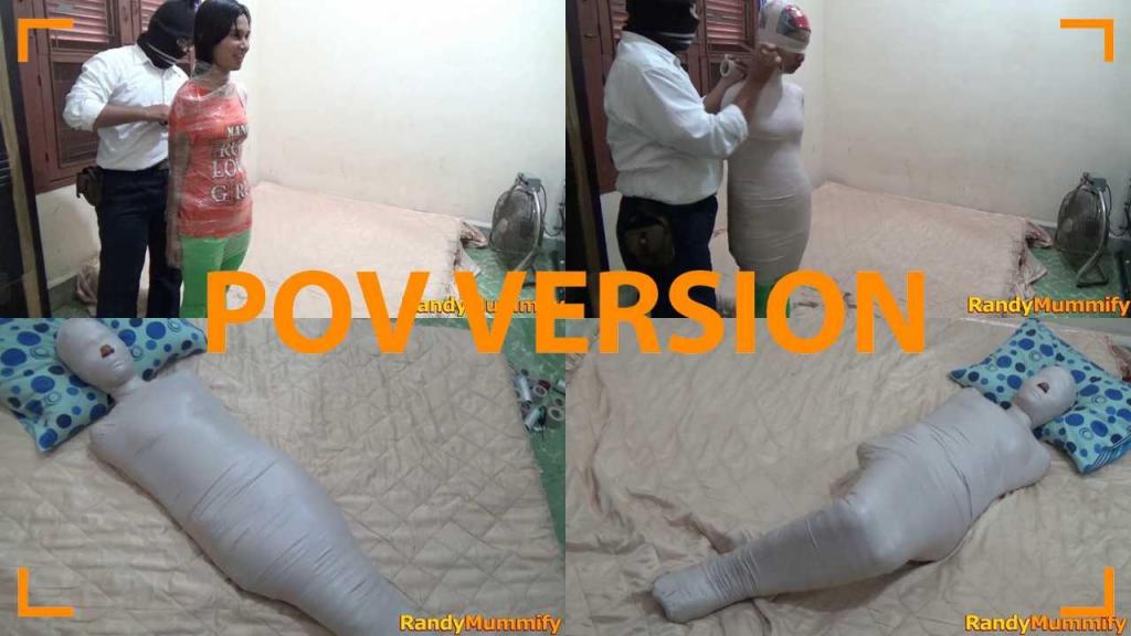 [POV] Main Scene Of RandyMummify RM031 A girl tries for the first time to be mummified in her bedroom.<br>After being wrapped tightly, this girl then struggles to let her go.