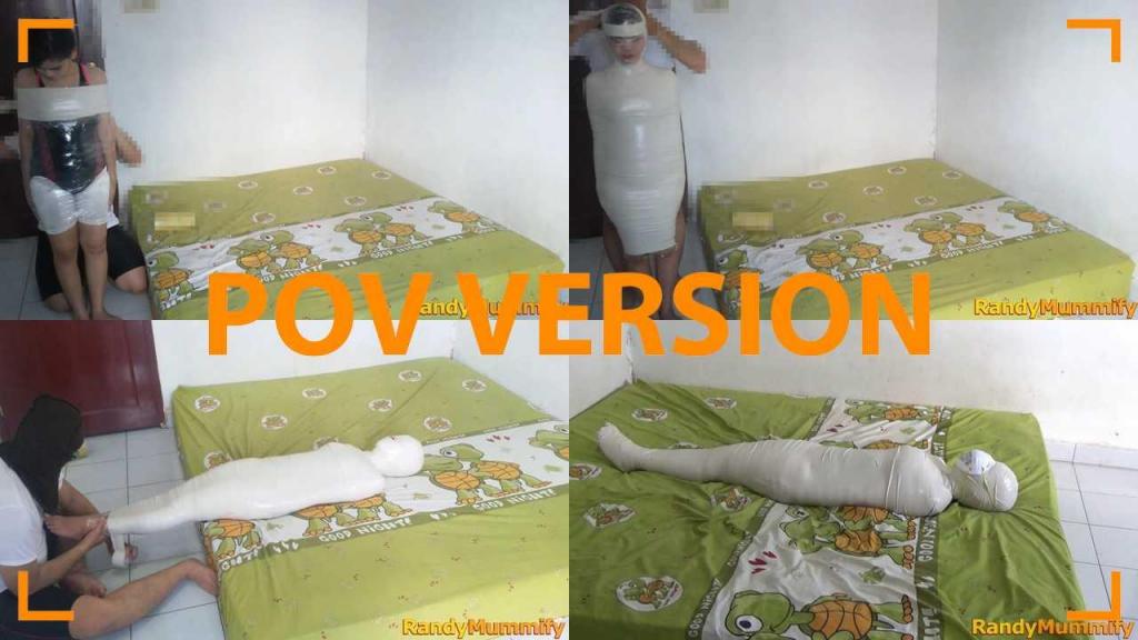 [POV] Main Scene Of RandyMummify RM046 A girl who works as a nurse at a reputable hospital tries to be mummified in her bedroom.<br>This girl was wrapped up helplessly and her breathing was controlled with an N95 mask and her breathing hole was closed.
