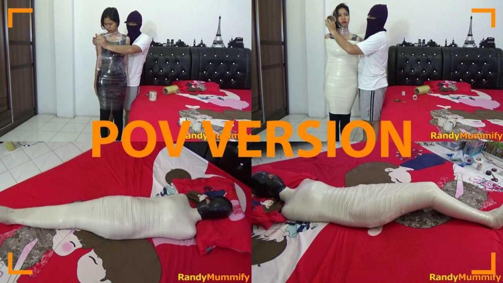 [POV] Main Scene Of RandyMummify RM040 A young step-mother from out of town requested that she be mummified because she wanted to feel the helpless condition in the package.<br>The young step-mother's body was then wrapped tightly so that she was helpless and difficult to move even if it was only one layer.