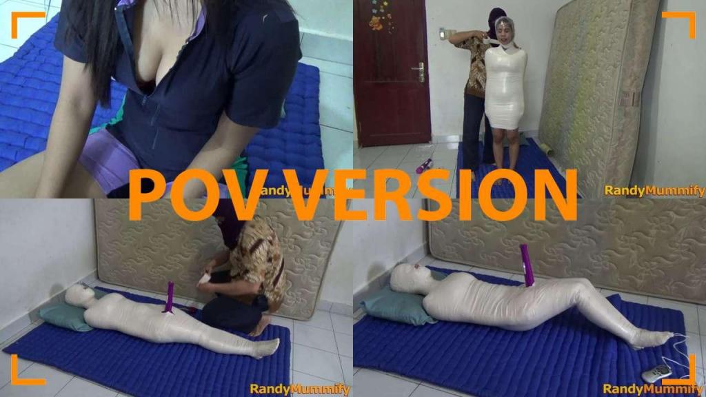 [POV] Main Scene Of RandyMummify RM053 A sexy girl wearing a swimsuit is mummified tightly.<br>After this girl is helpless, the package of the vagina is perforated and inserted a vibrator to stimulate this girl.