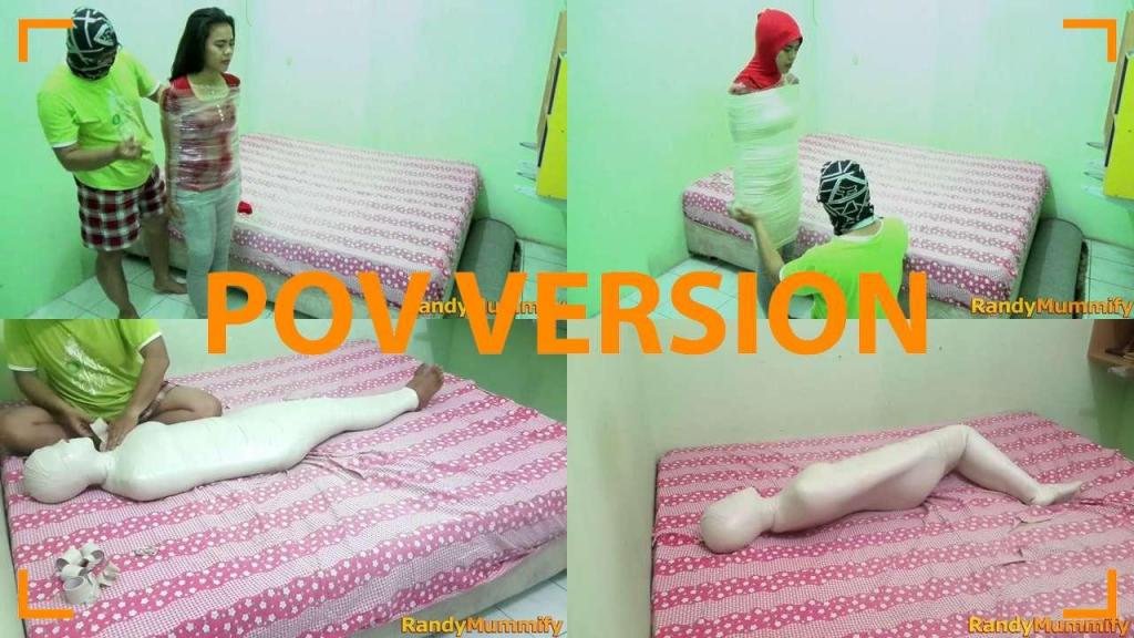 [POV] Main Scene Of RandyMummify RM057 A girl tries to be mummified in her bedroom in full clothes.<br>However, this girl did not expect that she would be tortured with breathplay, so this girl struggled to escape.