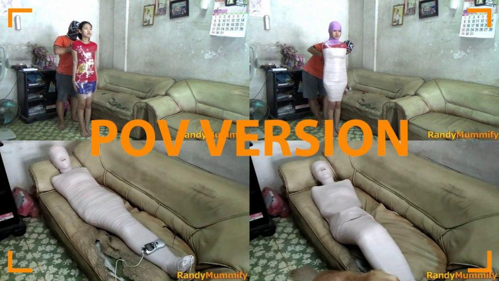 [POV] Main Scene Of RandyMummify RM066 A beautiful girl from the Philippines is mummified in an old house.<br>This girl was mummified accompanied by her boyfriend and her pet.<br>This girl struggled because she was given an electric shock in her leg and sat down to ask to be released.