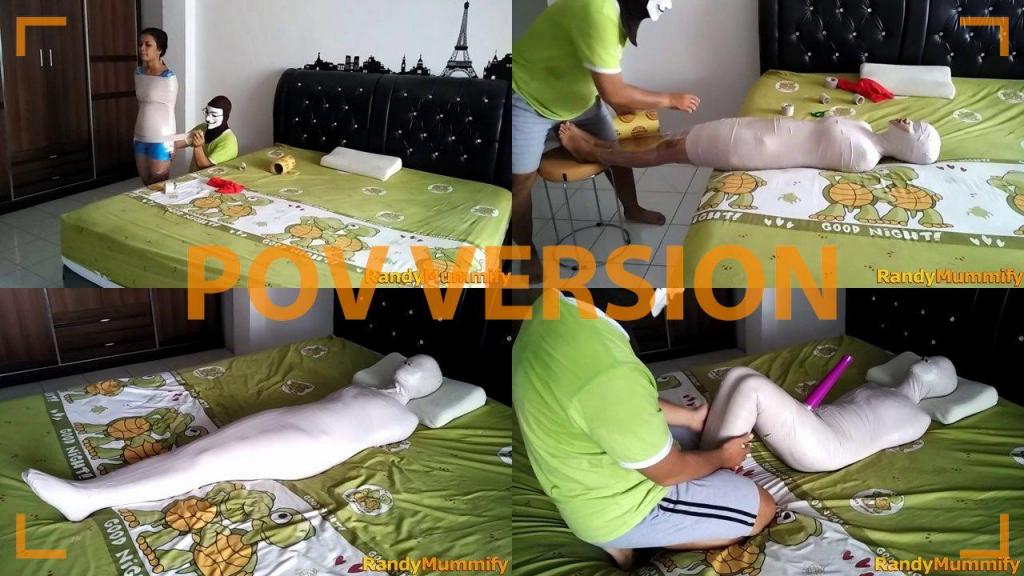 [POV] Main Scene Of RandyMummify RM083 A beautiful girl is mummified using 2 layers of white duct tape.<br>After being helpless, this girl's vagina was then given stimulation using vibratoe until this girl struggled.