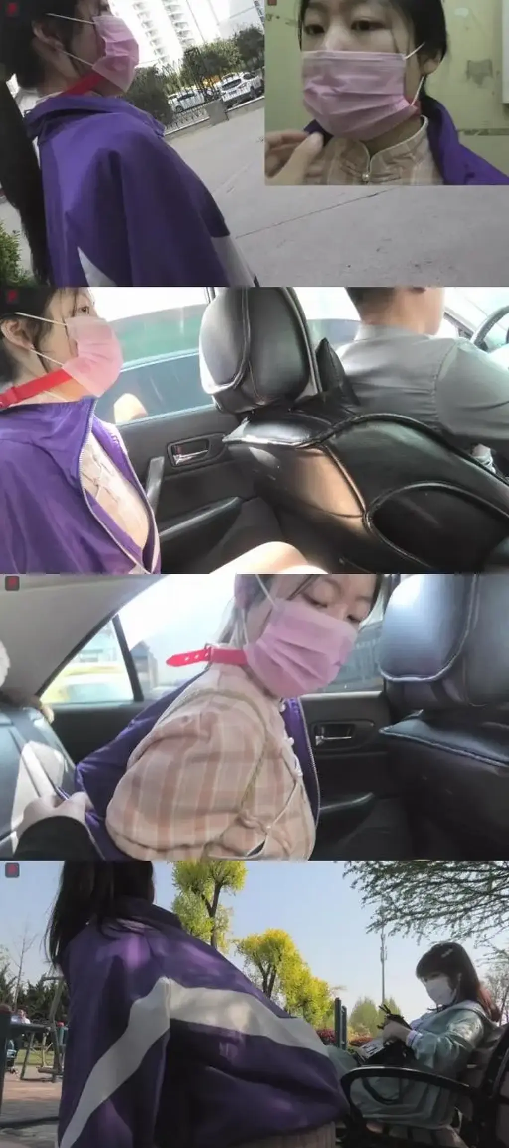 点点拍四月：两个女孩“自导自演”的户外绳艺游戏，反绑双手、口球，外出行走、打车（不知道有没有吓到开快车的小帅哥）、公园小憩（美女路人甲意外入镜）  