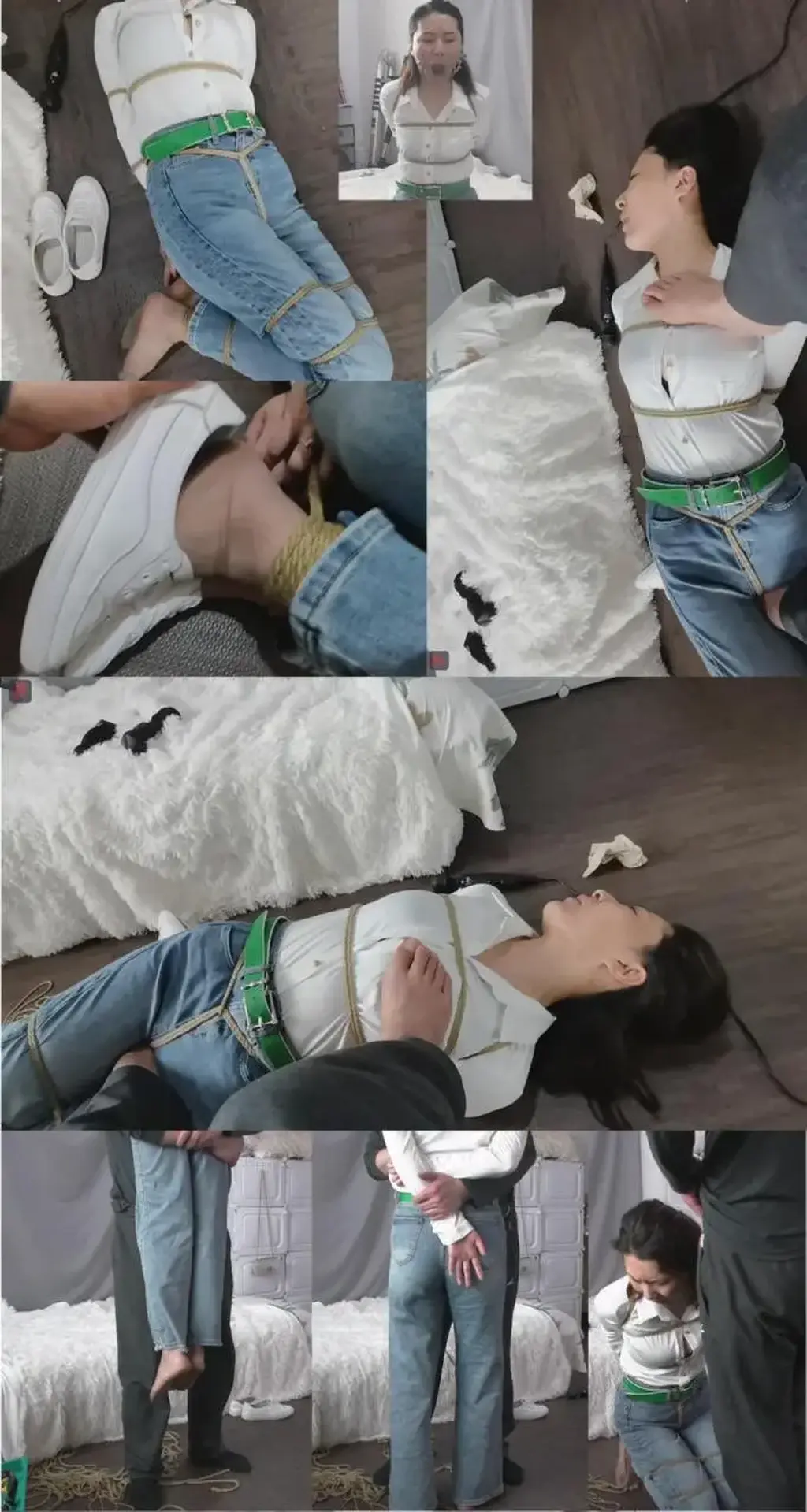 邻家少妇诗韵，白衬衣女奴游戏第四集：牛仔裤，小白鞋，水晶袜，开口器，驷马捆虐、臭脚踩踏、口舌侍奉，邻家少妇的M心渐入佳境......（SJ版）  