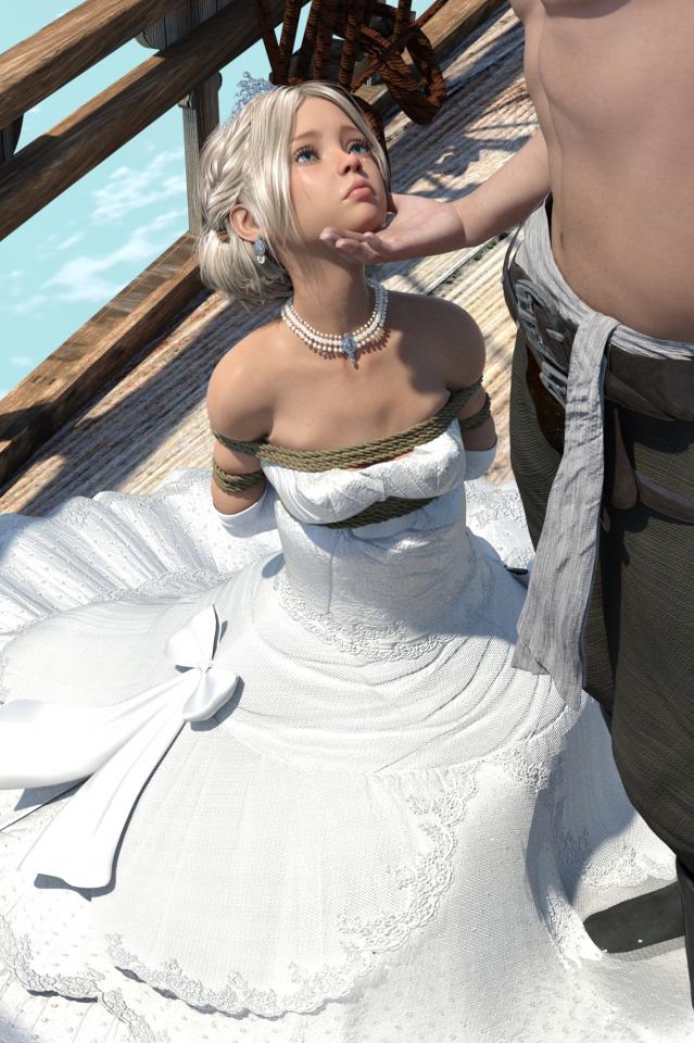 美丽公主被怪兽绑架了 - 作者：Yuki [Boxtie,Wedding veil,Breast bondage,Japanese Anime,3D CG]